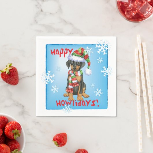 Kerstdoberman Pinscher Servet (Insitu)