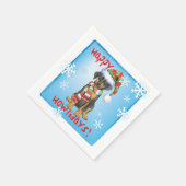 Kerstdoberman Pinscher Servet (Hoek)