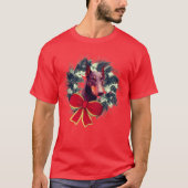 Kerstdoberman Wreath T-shirt (Voorkant)