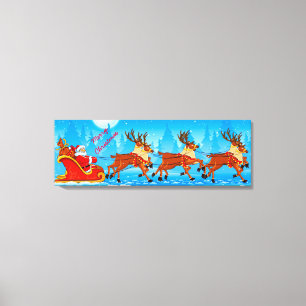 Kerstdoek/kerstbedekking en slee canvas afdruk