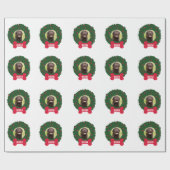 kerstdoek met de foto van Dog op maat Cadeaupapier (Vlak)