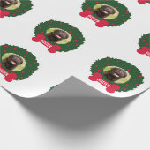 kerstdoek met de foto van Dog op maat Cadeaupapier (Hoek)