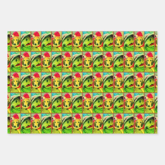 kerstdog papier van Tamara Diaz Art  Inpakpapier Vel (Voorkant)