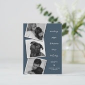 Kerstdogfoto collage met pugs en kussen feestdagenkaart (Staand voorkant)