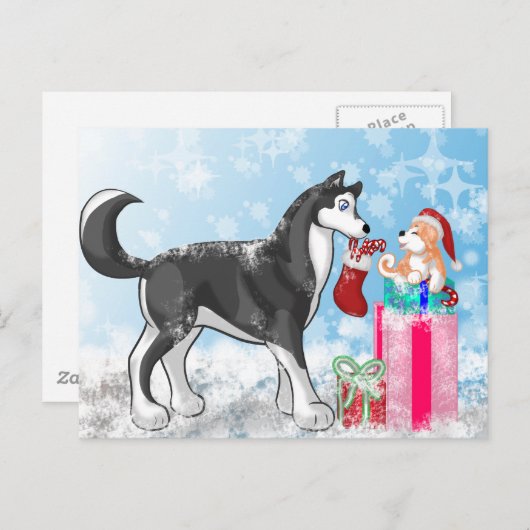 Kerstdoggies! Feestdagenkaart (Voorkant / Achterkant)