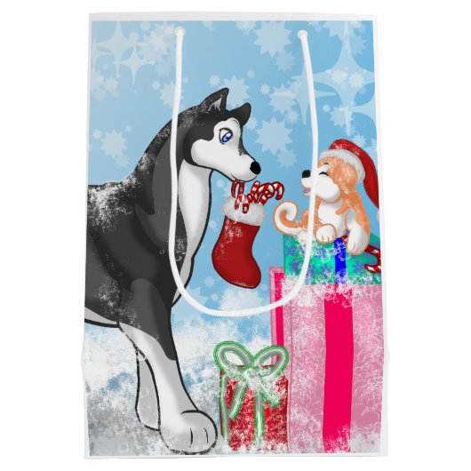 Kerstdoggies! Medium Cadeauzakje (Achterkant)