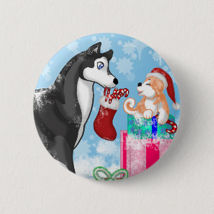 Kerstdoggies! Ronde Button 5,7 Cm