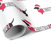 kerstdogs Cute Graphic Dachshunds Fun Cadeaupapier (Rol Hoek)