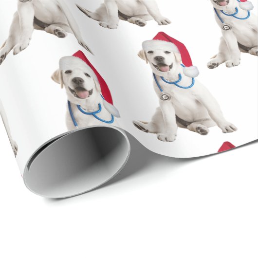 Kerstdokter Labrador Retriever Cadeaupapier (Rol Hoek)