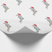 Kerstdolfijn Cadeaupapier (Hoek)