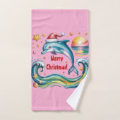 Kerstdolfijn in een tropisch paradijs bad handdoek (Handdoek)