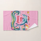 Kerstdolfijn in een tropisch paradijs bad handdoek (Handdoek)