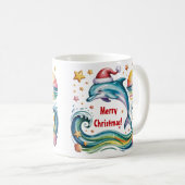 Kerstdolfijn in een tropisch paradijs koffiemok (Voorkant rechts)