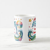 Kerstdolfijn in een tropisch paradijs koffiemok (Center)