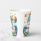 Kerstdolfijn in een tropisch paradijs papieren bekers (Links)