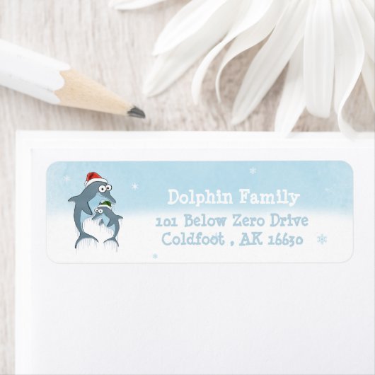 Kerstdolfijnen Etiket (Insitu)