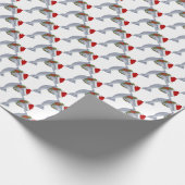 Kerstdolfijnenstrand — verpakkingspapier cadeaupapier (Hoek)