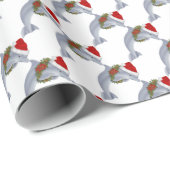 Kerstdolfijnenstrand — verpakkingspapier cadeaupapier (Rol Hoek)