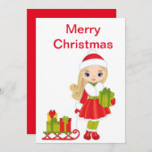 Kerstdollar met Sleigh Feestdagenkaart (Voorkant / Achterkant)