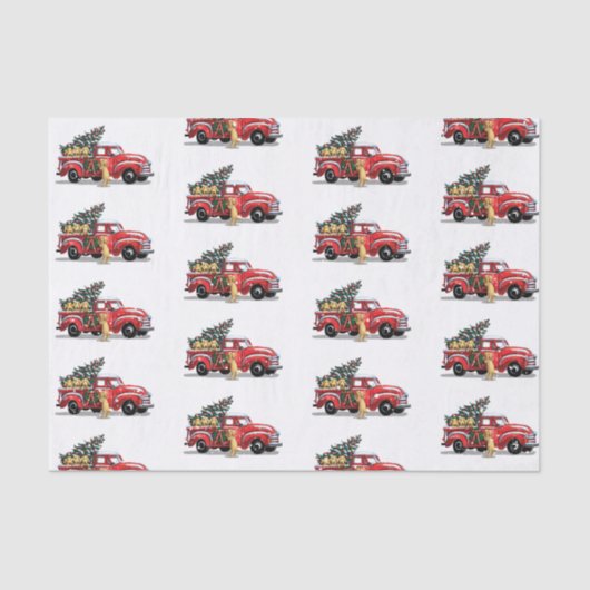 kerstdonghonden op witte sneeuw tissuepapier (Voorkant)