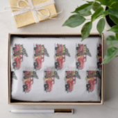 kerstdonghonden op witte sneeuw tissuepapier (Geschenk)