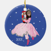 Kerstdonker Haire Ballerina Clara Keramisch Ornament (Achterkant)