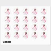 Kerstdonker Haire Ballerina Clara Ronde Sticker (Vel)