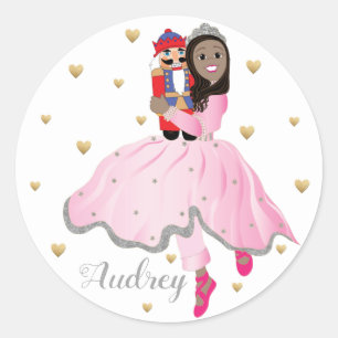 Kerstdonker Haire Ballerina Clara Ronde Sticker