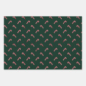 Kerstdonkergroen rood snoepgoed inpakpapier vel (Voorkant 2)