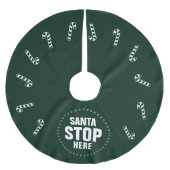 kerstdonkergroene snoeprietskerststop hier kerstboom rok (Voorkant)