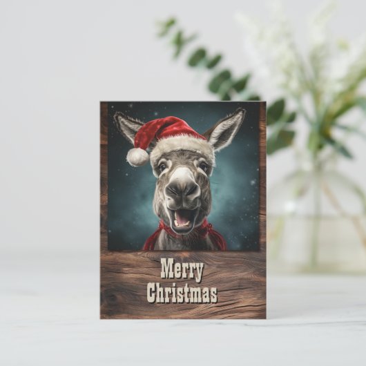 KerstDonkey Briefkaart (Staand voorkant)