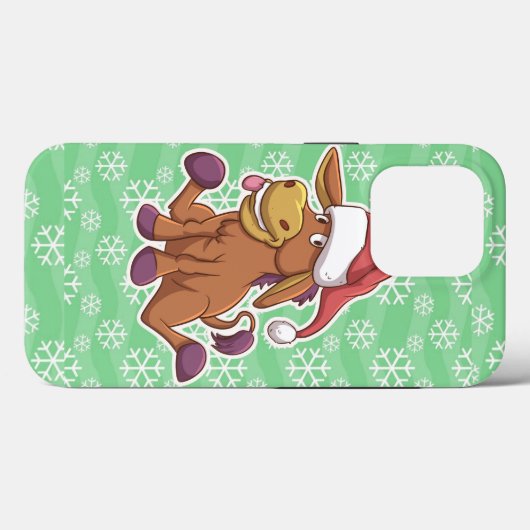 KerstDonkey-Cartoon Case-Mate iPhone Case (Achterkant (horizontaal))