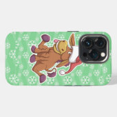 KerstDonkey-Cartoon iPhone Hoesje (Achterkant horizontaal)
