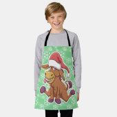 KerstDonkey-Cartoon Schort (Gedragen)