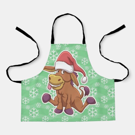 KerstDonkey-Cartoon Schort (Voorkant)