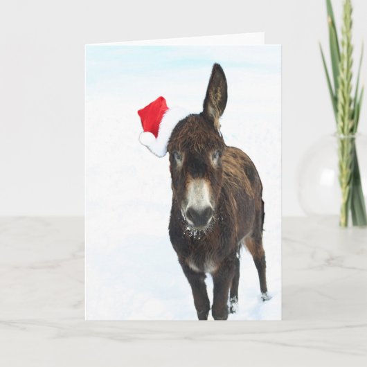 KerstDonkey Feestdagen Kaart (Voorkant)