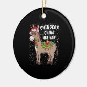 KerstDonkey Funny American Italiaanse kerstcadeau Keramisch Ornament (Links)