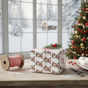 KerstDonkey Inpakpapier Vel