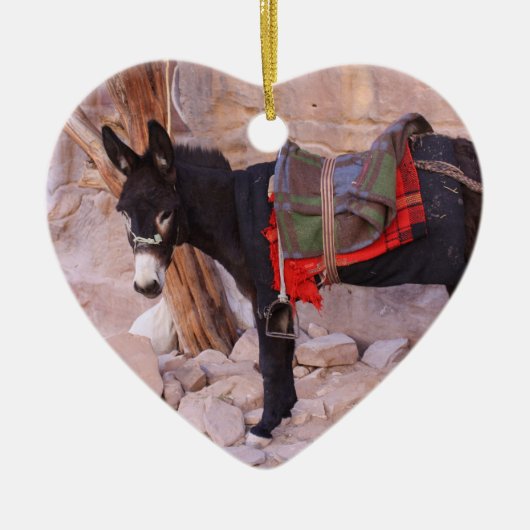 KerstDonkey Keramisch Ornament (Voorkant)
