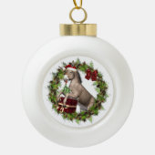 KerstDonkey Santa Ceramic Ball Ornament (Voorkant)