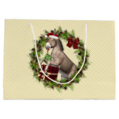 KerstDonkey Santa Holiday Gift Bag Large Cadeautasje (Achterkant)