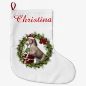KerstDonkey Santa Persoonlijke Stocking Grote Kerstsok (Voorkant)