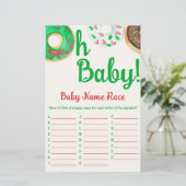 kerstdonut Baby shower Baby naam Race Game (Staand voorkant)