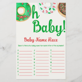 kerstdonut Baby shower Baby naam Race Game