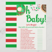 Kerstdonut Baby shower, laten we Mingle Game (Voorkant / Achterkant)