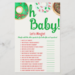 Kerstdonut Baby shower, laten we Mingle Game