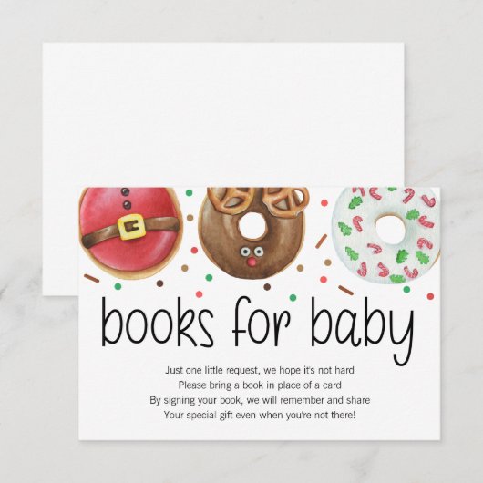 Kerstdonut Baby Sprinkle Books voor Baby Kaart (Voorkant / Achterkant)
