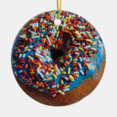kerstdonut ornament decoratie in een mandje (Voorkant)