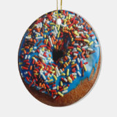 kerstdonut ornament decoratie in een mandje (Links)