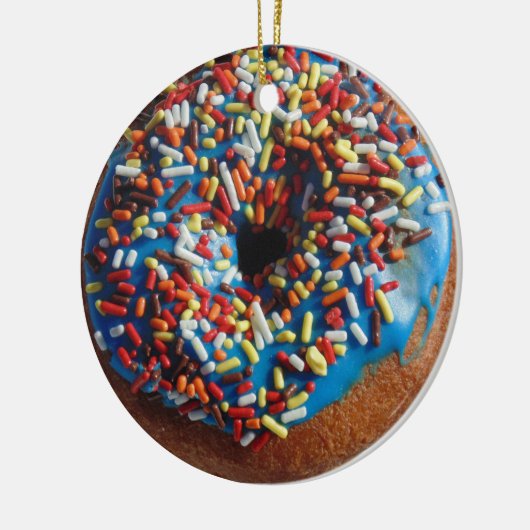 kerstdonut ornament decoratie in een mandje (Links)